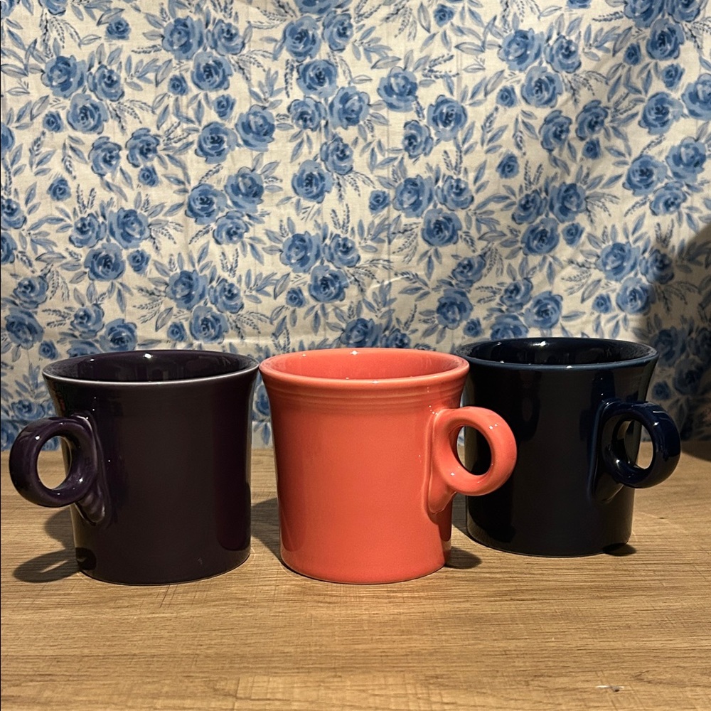 Fiesta Ceramic Mugs - Purple, pink and Navy